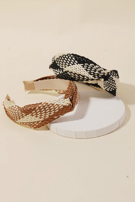 Two Tone Basket Weave Twist Headband