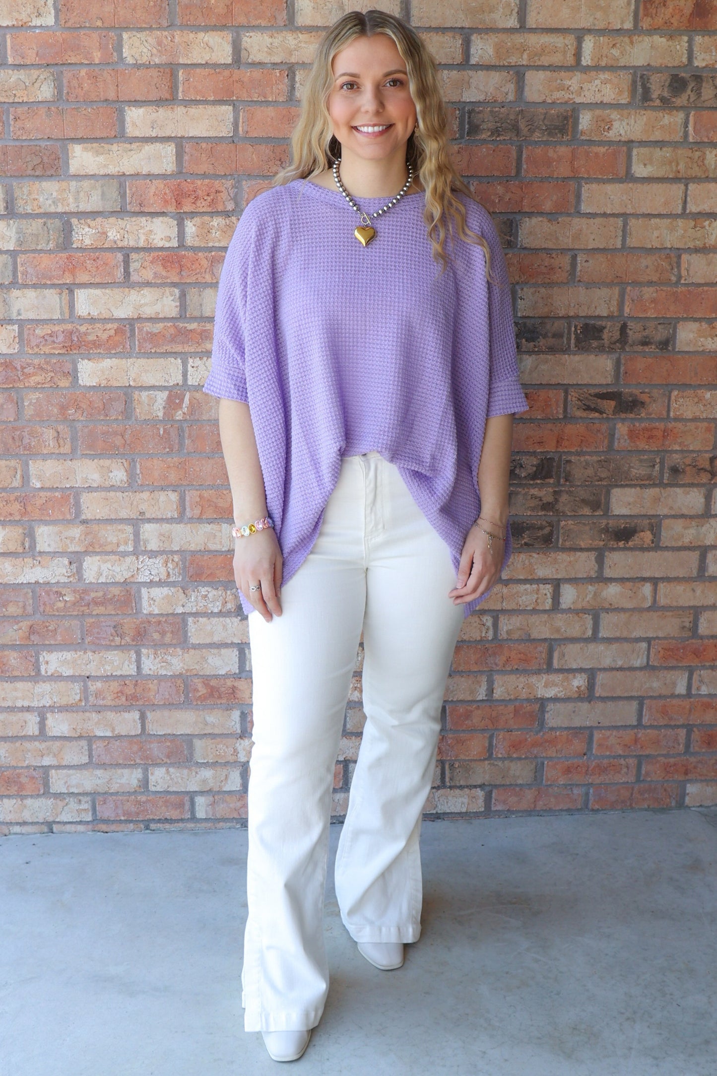 Girly Pop Oversized Crochet Knit Poncho Top, Orchid