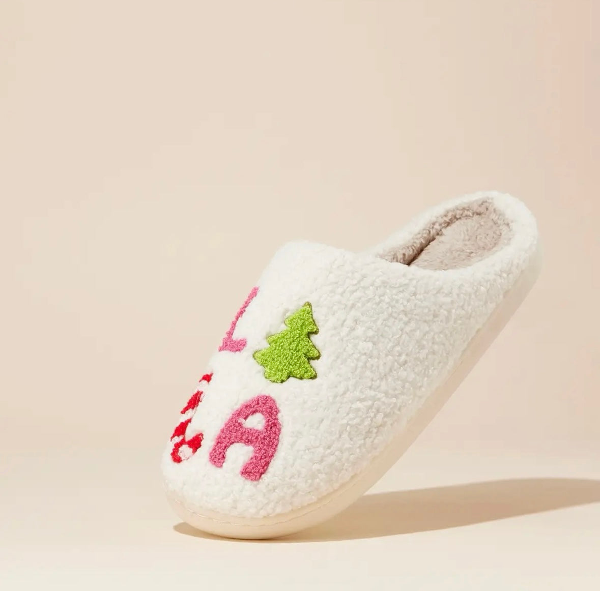 ‘Falalala’ Tree Fuzzy Slippers