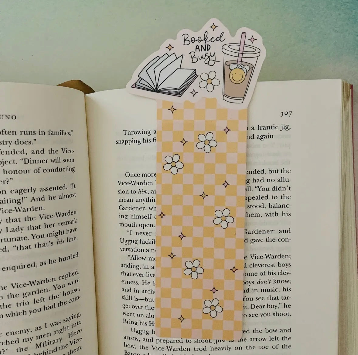 Booked and Busy Plaid Bookmark