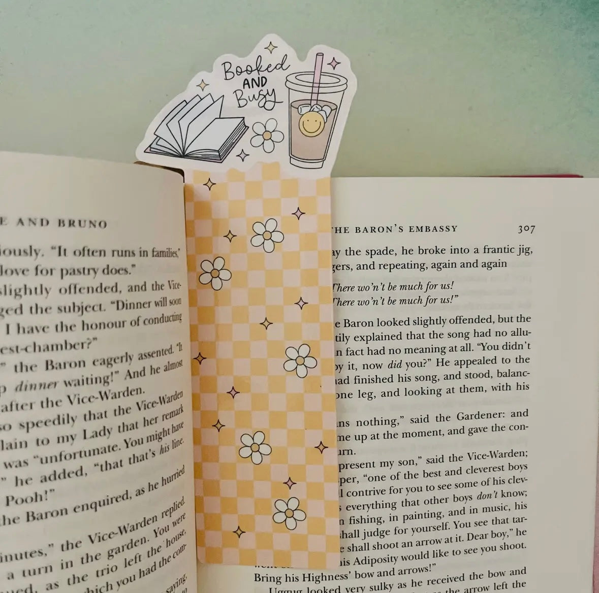 Booked and Busy Plaid Bookmark