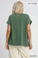 Run to You Scallop Hem Linen Blend Curvy Top, Palm Green