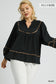 Feline Good Texture Fabric Leopard Print Curvy Top, Black