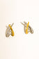 Rosalind 18K Gold Plated Stainless Steel Two Tone Crossover Earrings