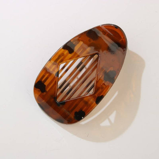 Jumbo Lay Flat Oval Hair Claw Clip, Tortoise