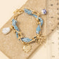 Assorted Charms Bandana And Chain Bracelet, Light Blue
