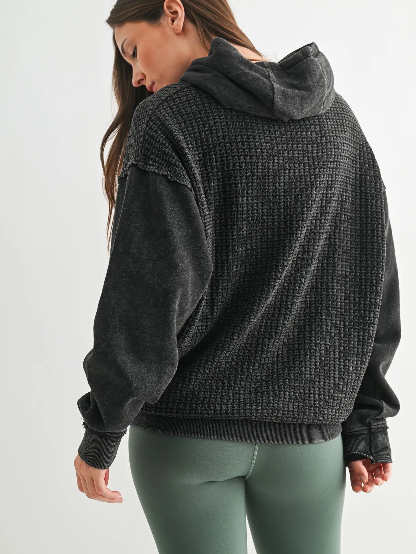 Perfect Weekend Duality Waffle Knit Hoodie