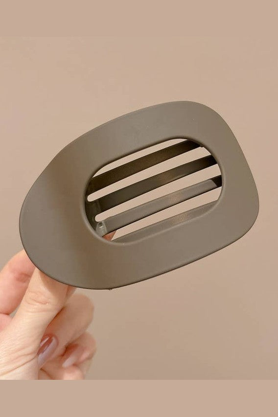 Jumbo Lay Flat Oval Hair Claw Clip, Taupe