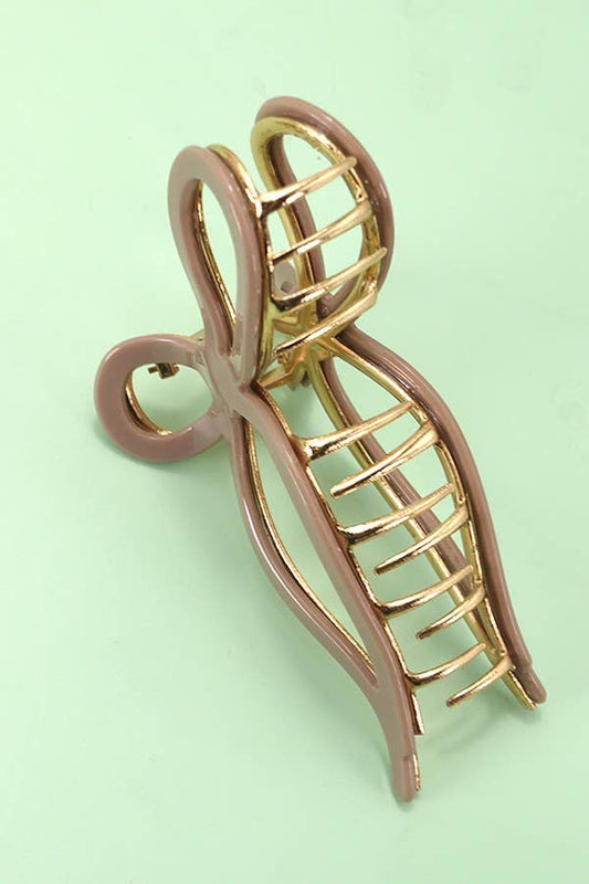 Bow Hair Claw Clip, Brown