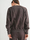Morning Coffee Soft Bloom Mineral Wash Lace Pullover, Espresso