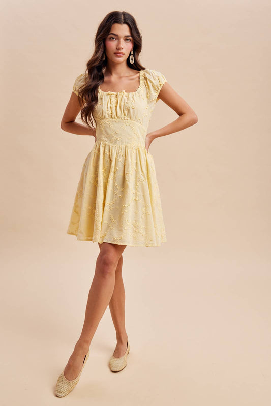 Ray of Sunshine Mini Dress, Lemon Water