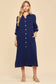 Soak Up The Sun Breathable Cotton Button-Down Duster, Navy