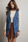 Meet Me There Braided Trim Denim Vest, Blue Haze