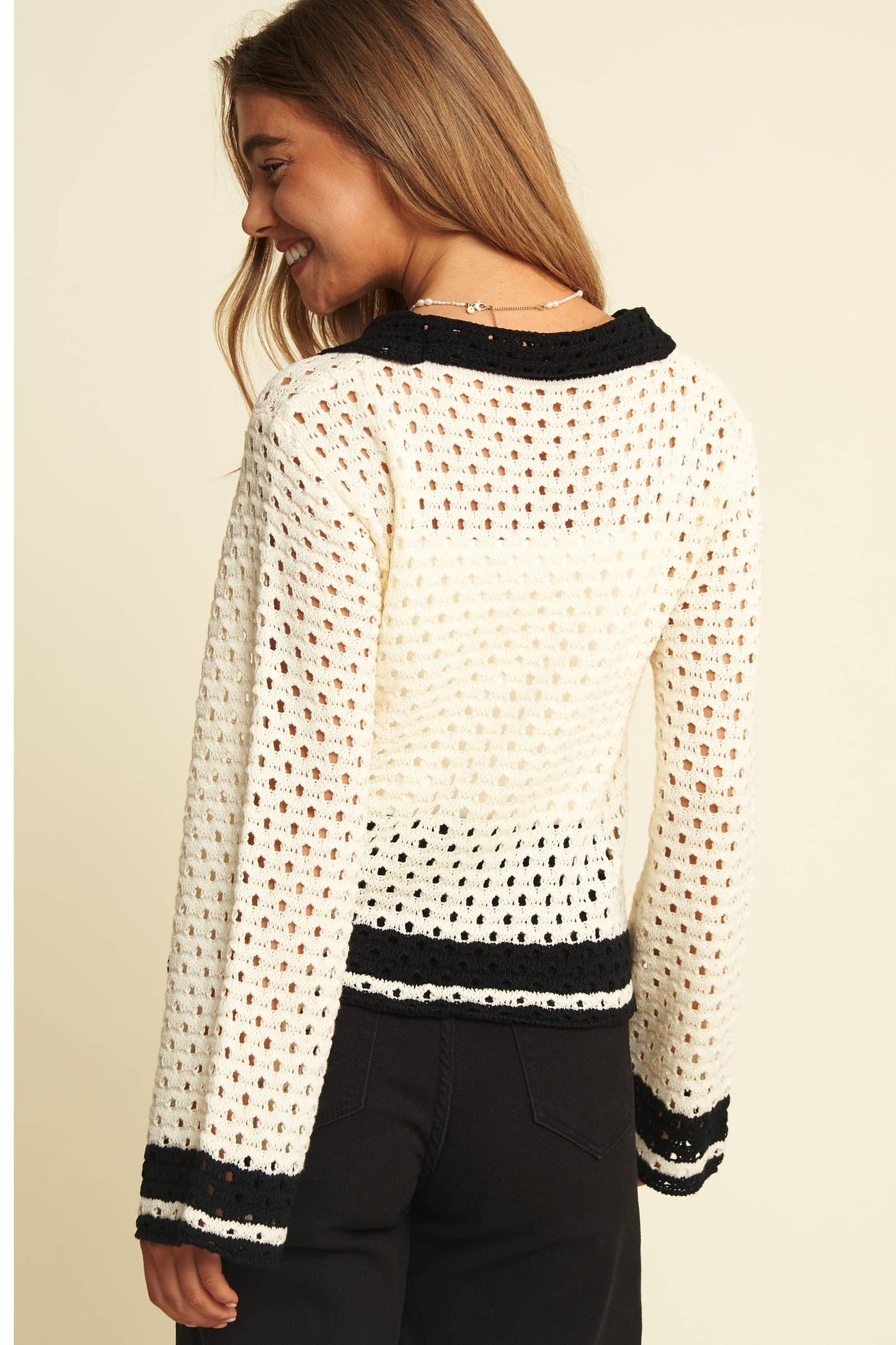 One of a Kind Cardigan, Black/White