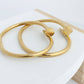 Stevie 18K Gold Plated Stainless Steel Nail Bangle, Gold (Round Nail Head)