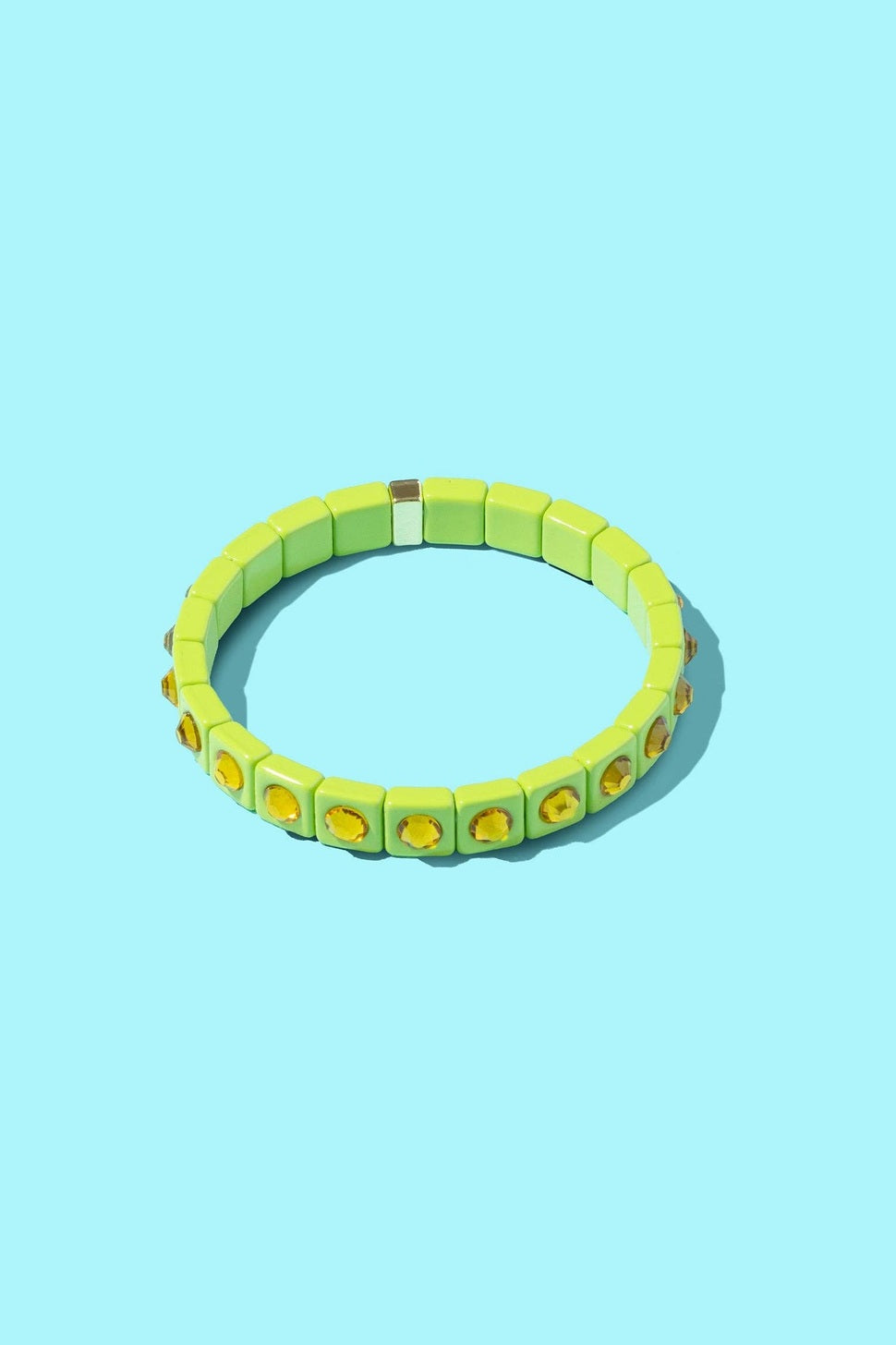 Maeve Enamel Stretch Bracelet, Lime