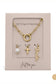 Just Have Faith 18K Gold Plated Stainless Steel Charm Holder Necklace Set, Gold