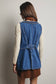 Meet Me There Braided Trim Denim Vest, Blue Haze
