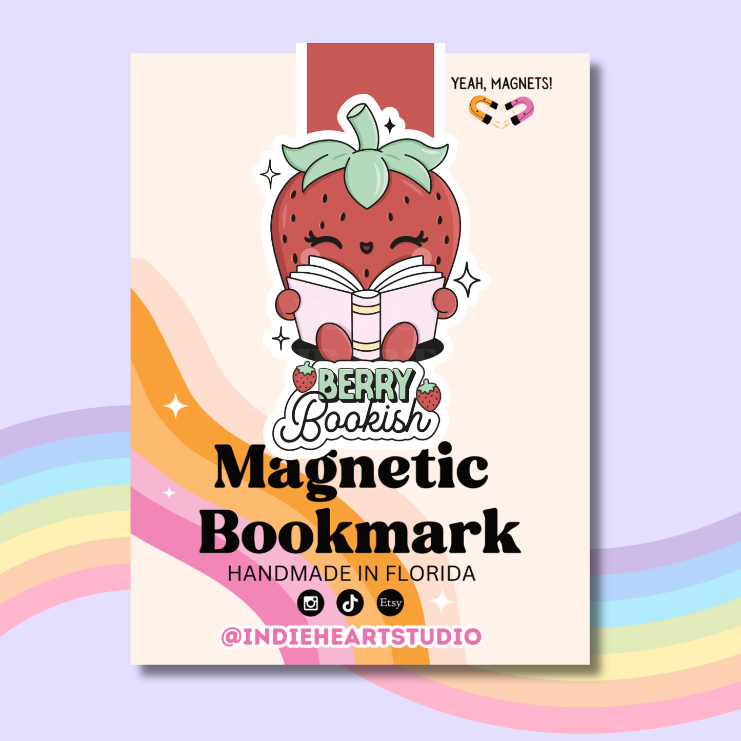 Berry Bookish Magnetic Bookmark 