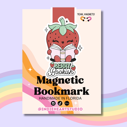 Berry Bookish Magnetic Bookmark