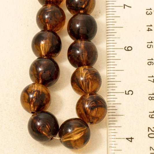 Large Tortoise Shell Ball Beaded Necklace