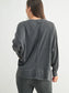 Comfort is Key Cotton Blend Waffle Knit Oversized Top, Black