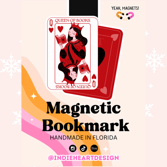 Queen Of Books Magnetic Bookmark