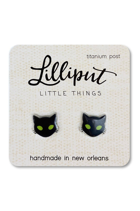 Spooky Black Cat Earrings