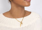 Just Have Faith 18K Gold Plated Stainless Steel Charm Holder Necklace Set, Gold