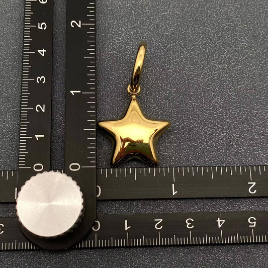 Serena 18K Gold Plated Stainless Steel Glossy Star Charm Huggie Earrings, Gold