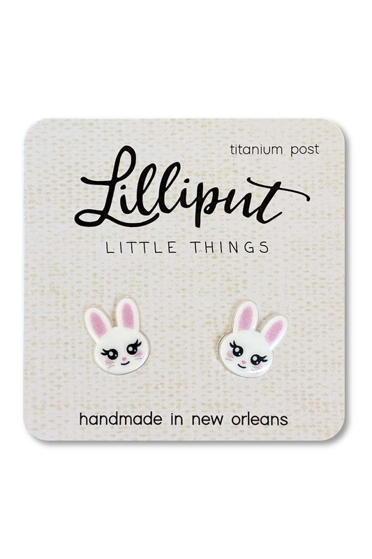 White Easter Bunny Earrings