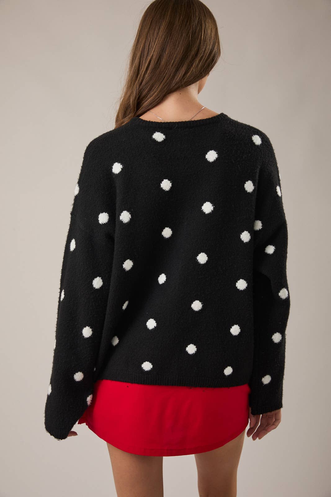 Catch Me Later Polka Dot Cardigan, Black/White