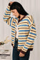 Don't Dream It's Over Striped Button Down Sweater Cardigan, Lemon/Multi