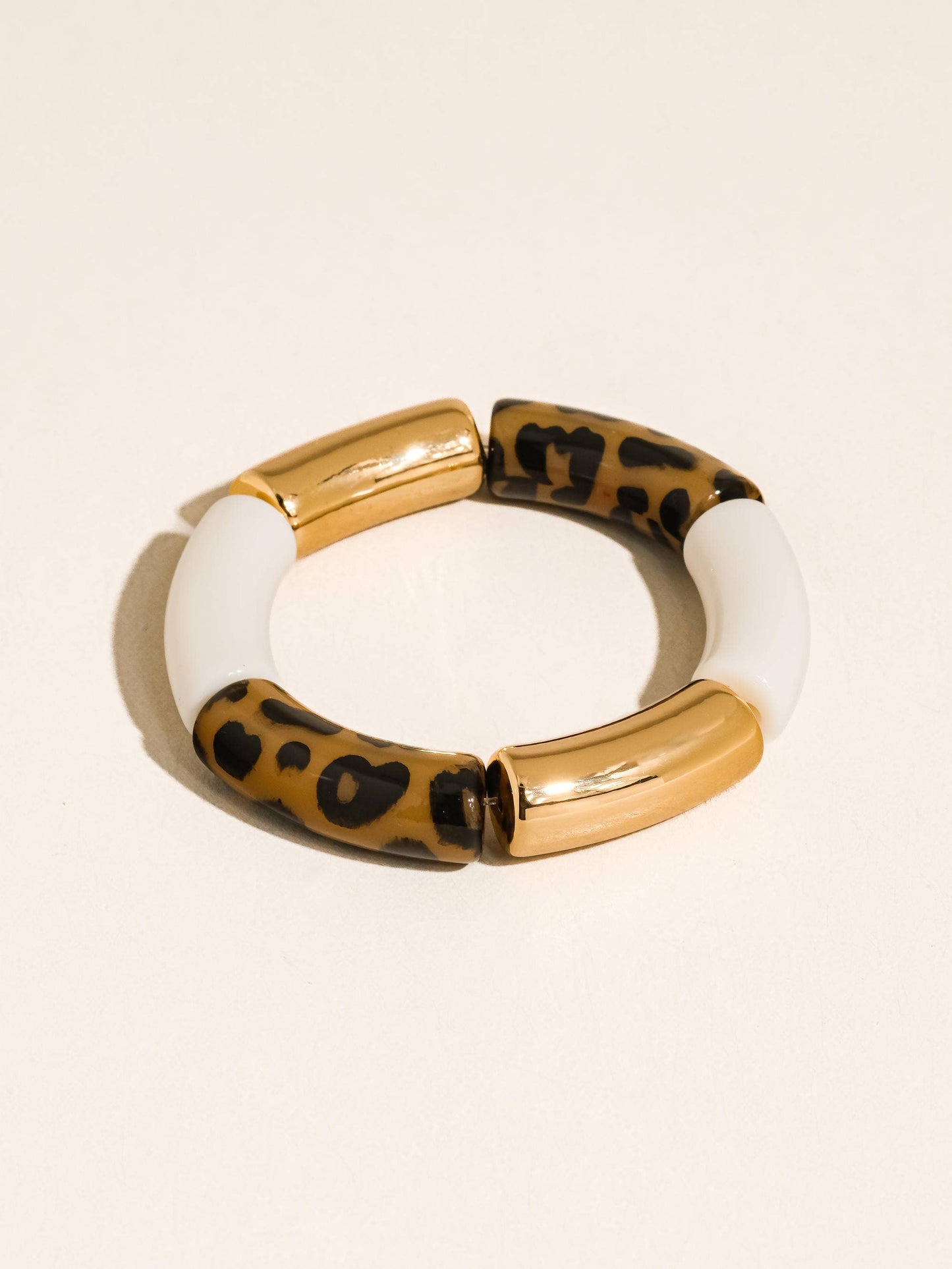 Stassi 18K Gold Plated Stainless Steel Leopard Bangle Set, Gold