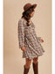 Falling For You Mini Dress, Brown/Multi