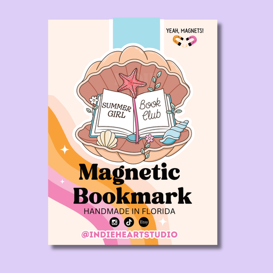 Summer Girl Book Club Shell Magnetic Bookmark 