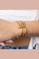 Stevie 18K Gold Plated Stainless Steel Nail Bangle, Gold (Round Nail Head)
