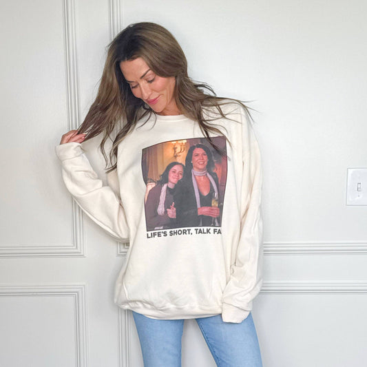 Life's Short, Talk Fast Crewneck, Sweet Cream