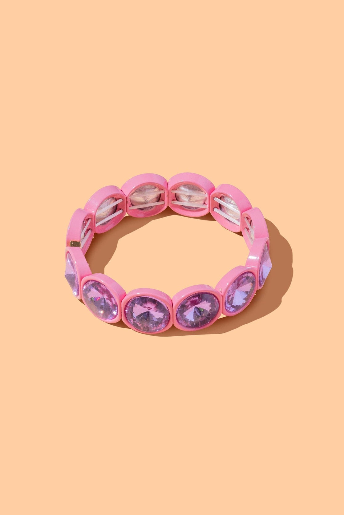 Elise Enamel Stretch Bracelet, Light Pink