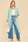 Soak Up The Sun Breathable Cotton Button-Down Duster, Aqua Breeze