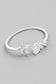 Raindrop Rhinestone Adjustable Open Ring, Silver