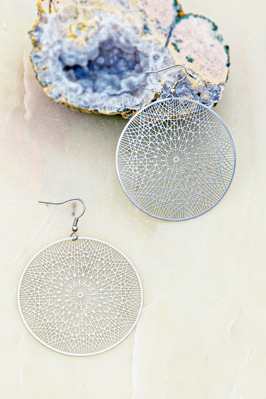 Dream Catcher Earrings, Silver