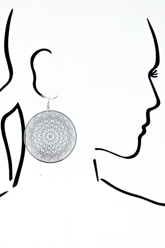 Dream Catcher Earrings, Silver