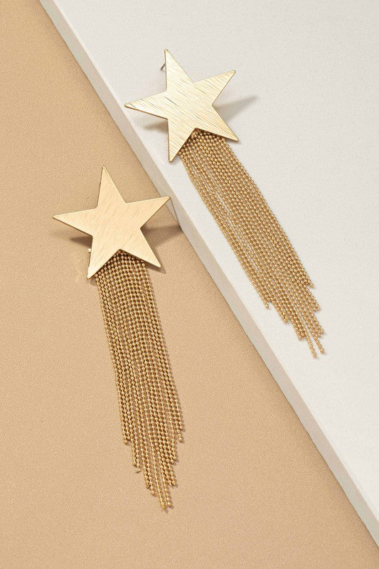 Shooting Star Earrings, Gold