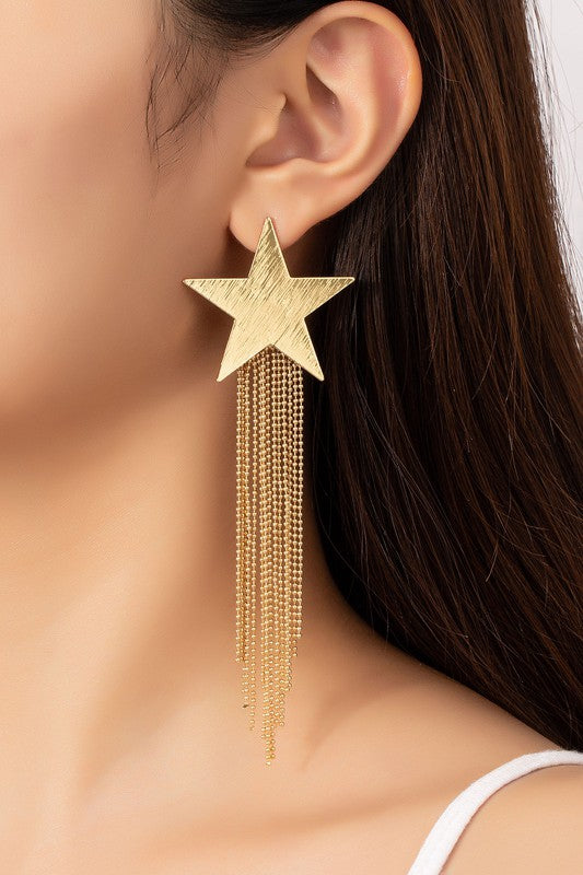 Shooting Star Earrings, Gold