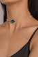 Large Crystal Choker Necklace, Green