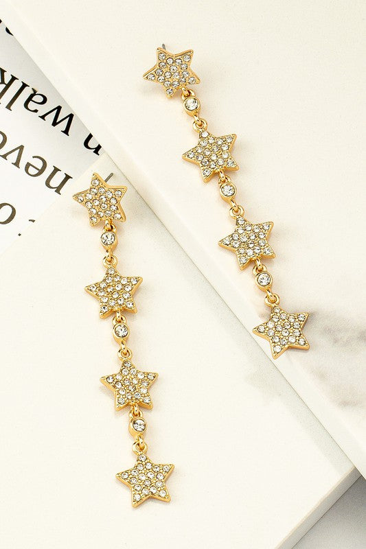 Shinning Star Earrings, Gold