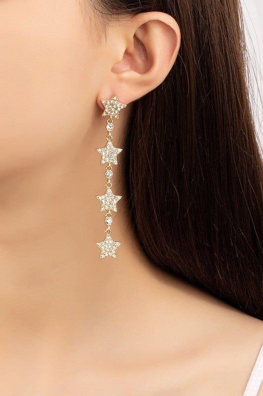 Shinning Star Earrings, Gold