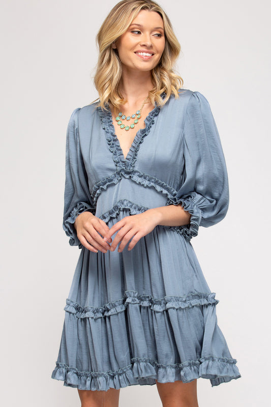 Set Me Free Dress, Dusty Blue *FINAL SALE*