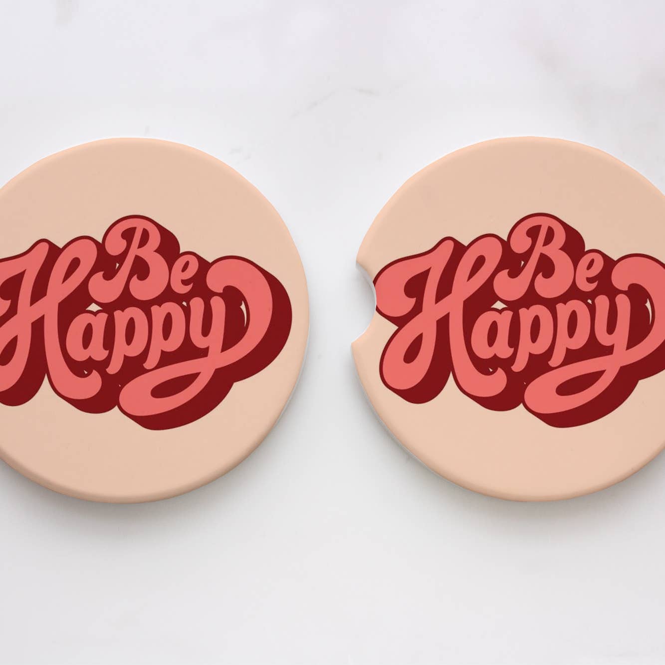 Be Happy Car Coasters